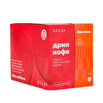 Набор дрипов кофе Эфиопия Atlas Coffee, 15 шт по 12,5 г