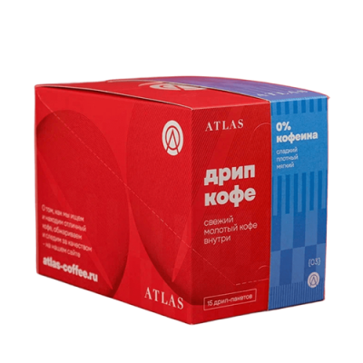 Набор дрипов кофе Декаф Atlas Coffee, 15 шт по 12,5 г